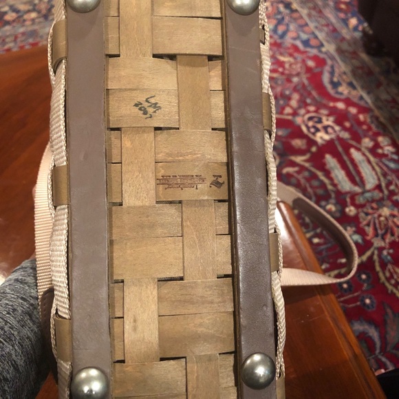 Longaberger Napa Stripe Leather Trim Purse - Picture 4 of 6